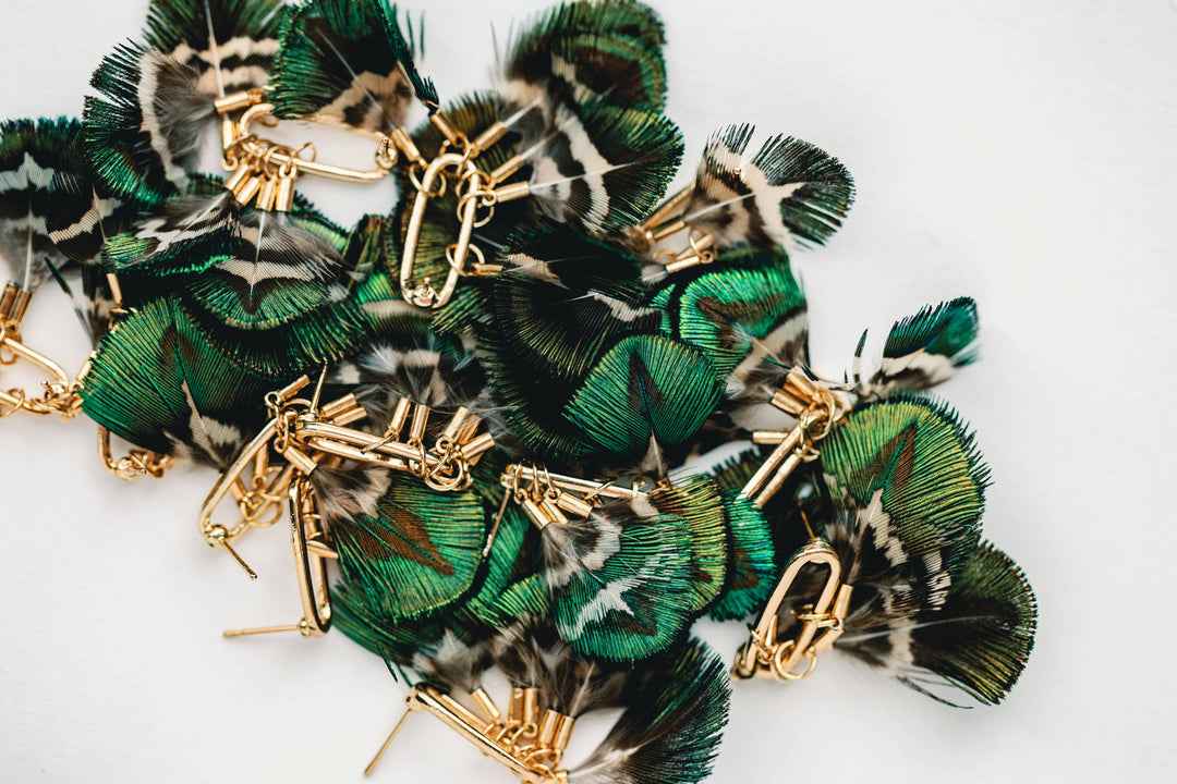Statement Mallard Feather Tassel Earrings for Autumn