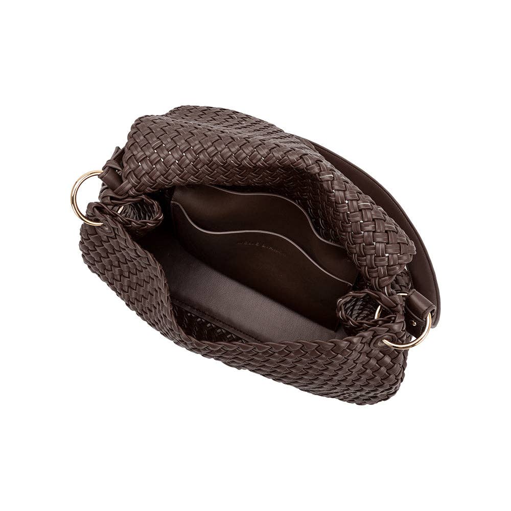 Melie Bianco Natalia Espresso recycelte vegane Schultertasche