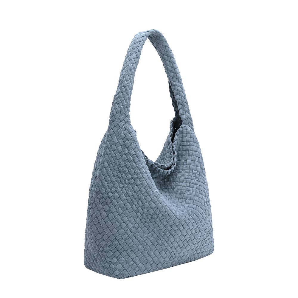 Melie Bianco Johanna große Schultertasche aus recyceltem veganem Wildlederimitat in Chambry