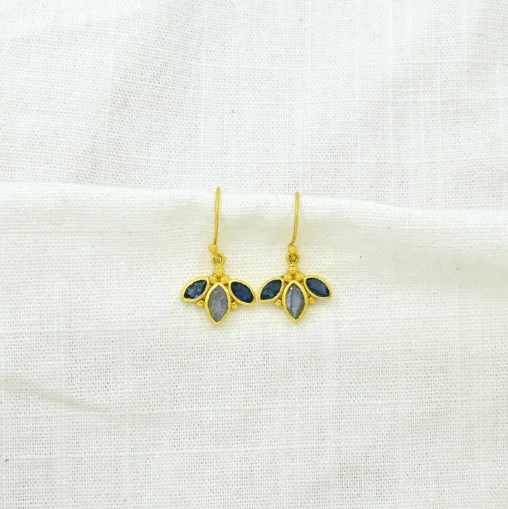 Mina Ohrstecker Gold Silber 925 - Labradorit & Iolith