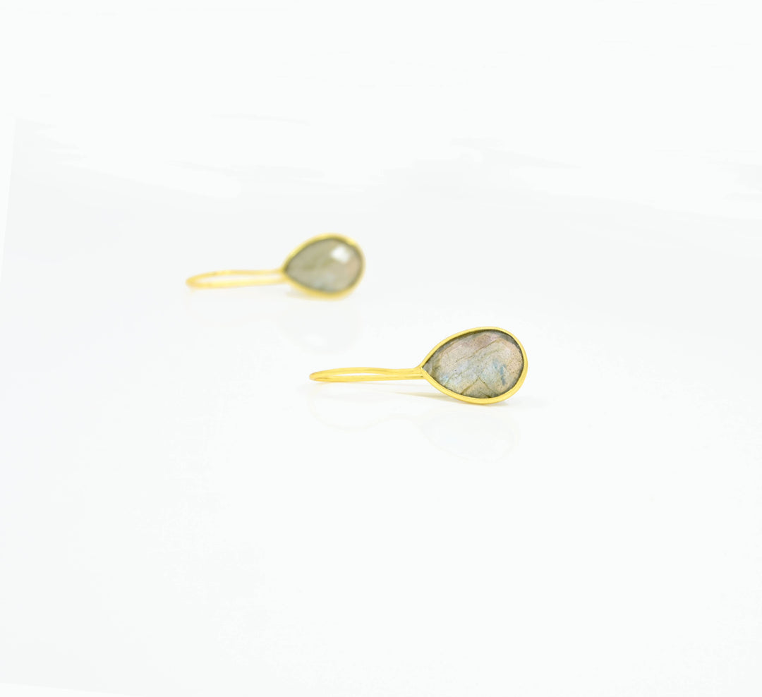 Teardrop Labradorit Gold Ohrring