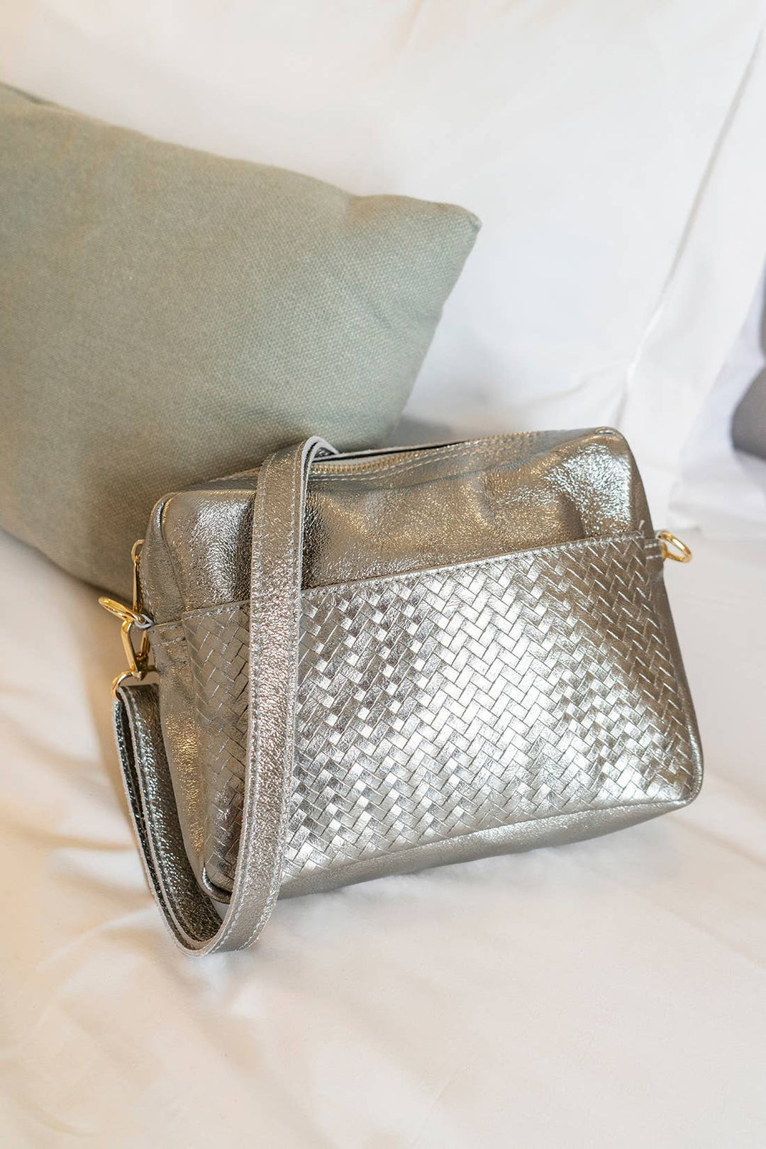 Tea Ledertasche Silber