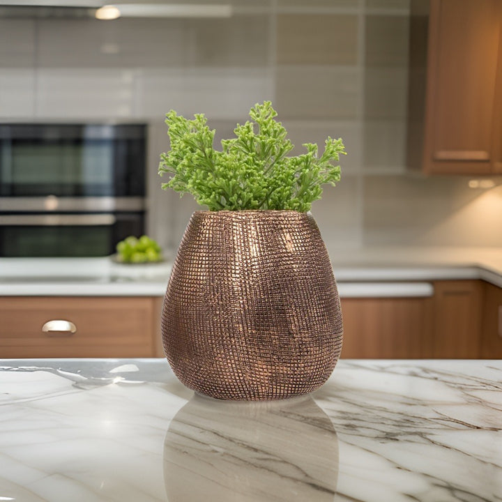 Mesh Vase in antikem Rosegold