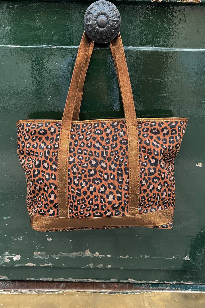 SATINE LEOPARD Bag - 4133B: Camel