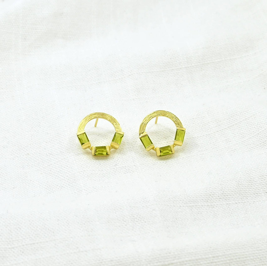 Kendall Ohrstecker Gold - Grüner Turmalin