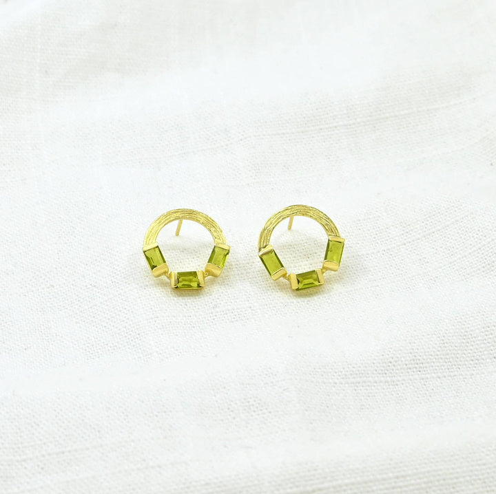 Kendall Ohrstecker Gold - Grüner Turmalin