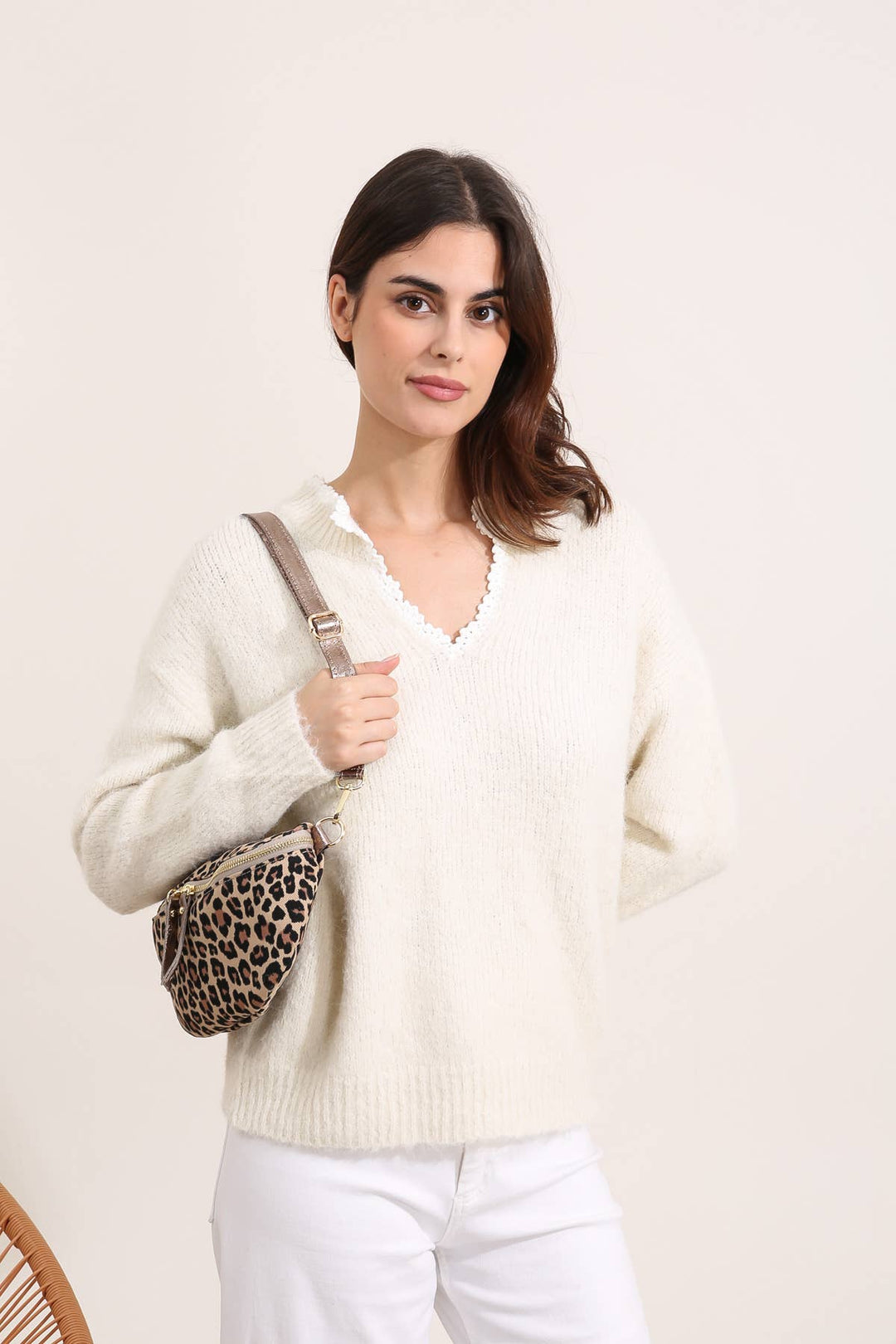 Ella Taupefarbene Leopard Gürteltasche