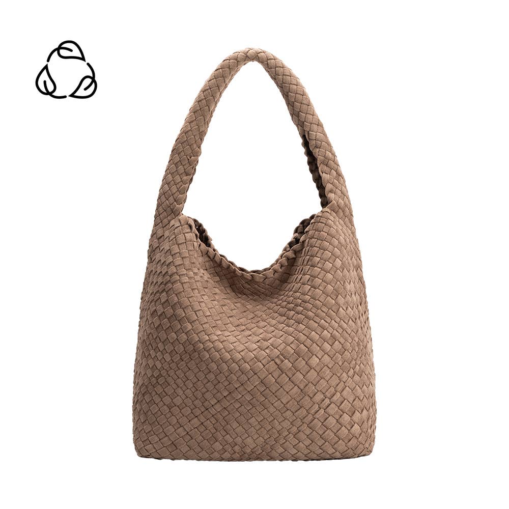 Johanna Clay Schultertasche aus recyceltem veganem Veloursleder