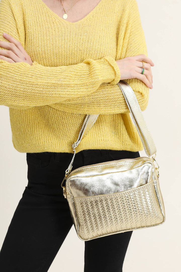Tea Ledertasche Silber
