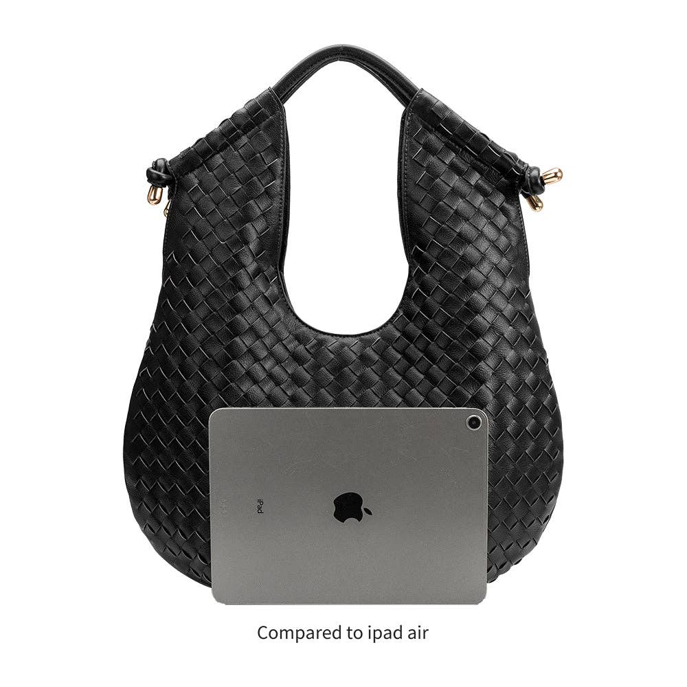 Melie Bianco Tracy vegan shoulder bag made from recycled material in chocolate