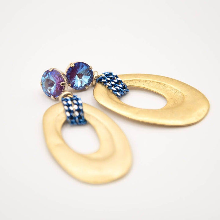 Saphir — Blaue Swarovski-Ohrstecker