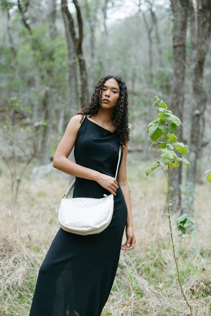 Elin Crossbodytasche aus veganem Material in Perl Beige