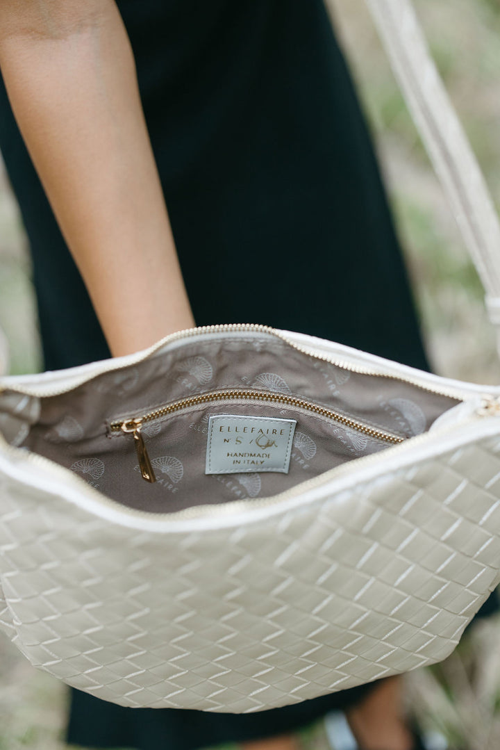 Elin Crossbodytasche aus veganem Material in Perl Beige