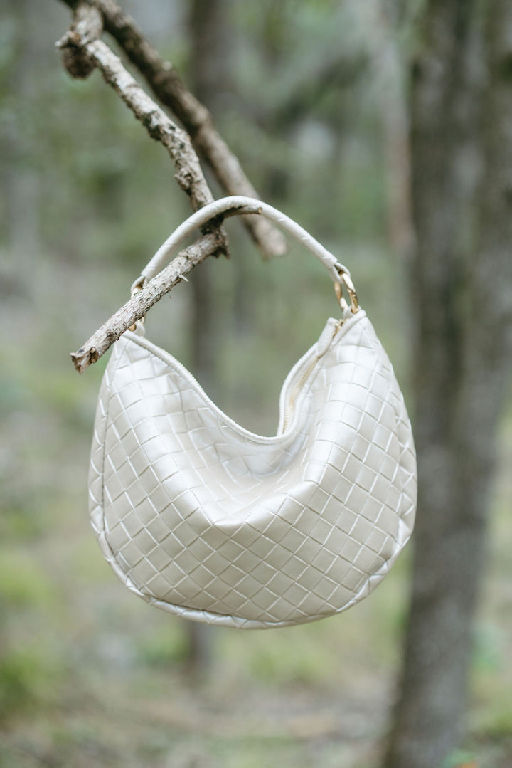 Elin Crossbodytasche aus veganem Material in Perl Beige