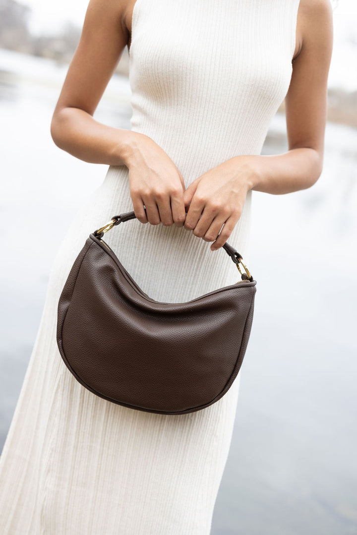 Elin Crossbodytasche aus recyceltem veganem Material in Espresso