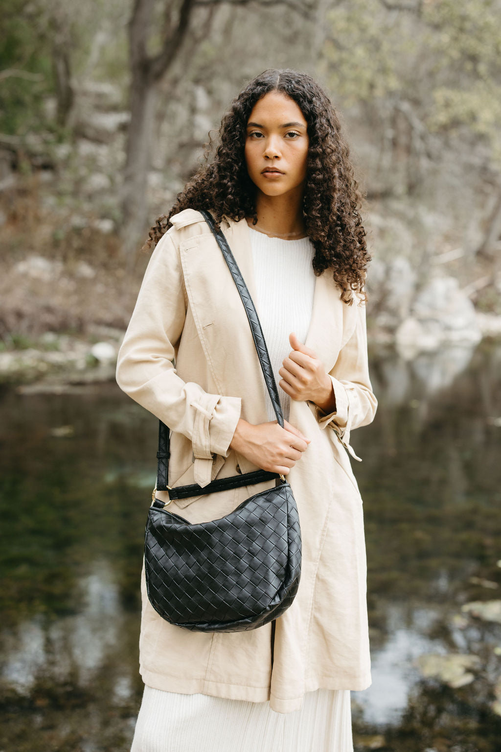 Elin Crossbodytasche aus veganem Material in Schwarz