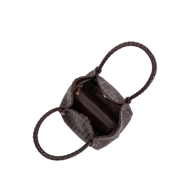 Melie Bianco Anahi Espresso Henkeltasche aus recyceltem veganem Material