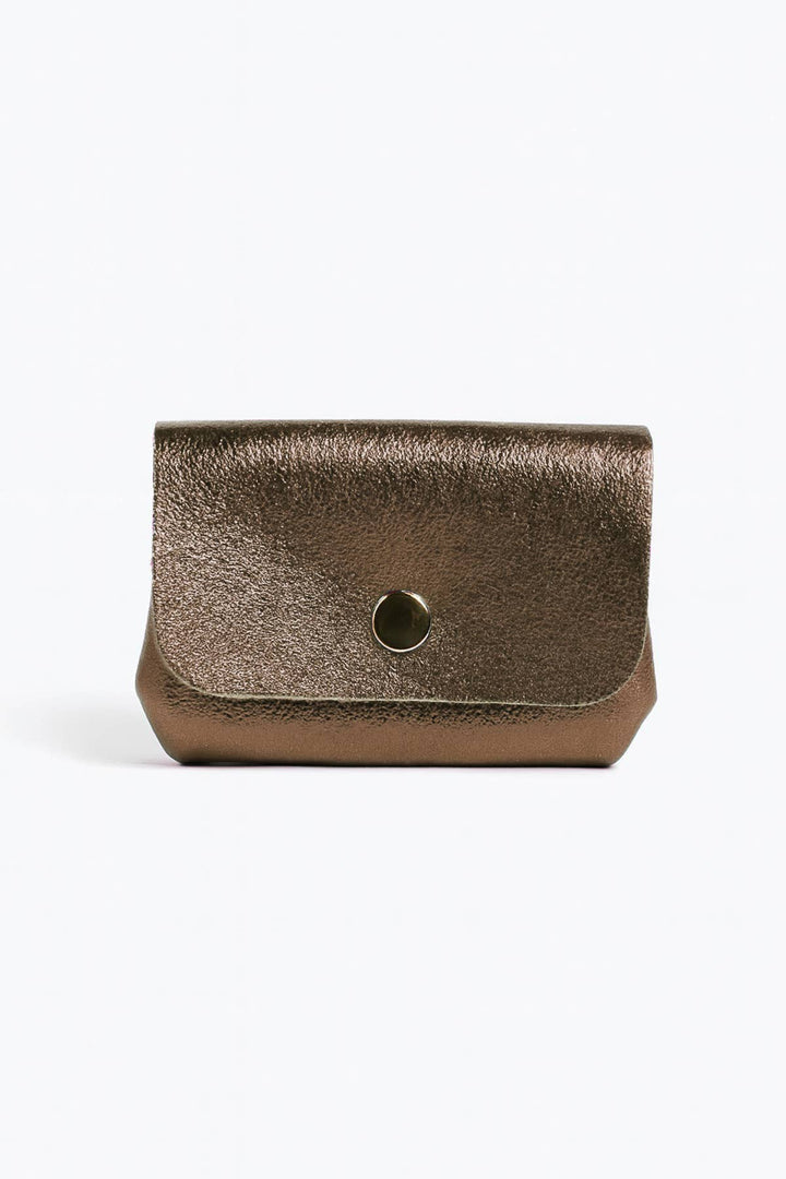 Leni small leather wallet, pewter