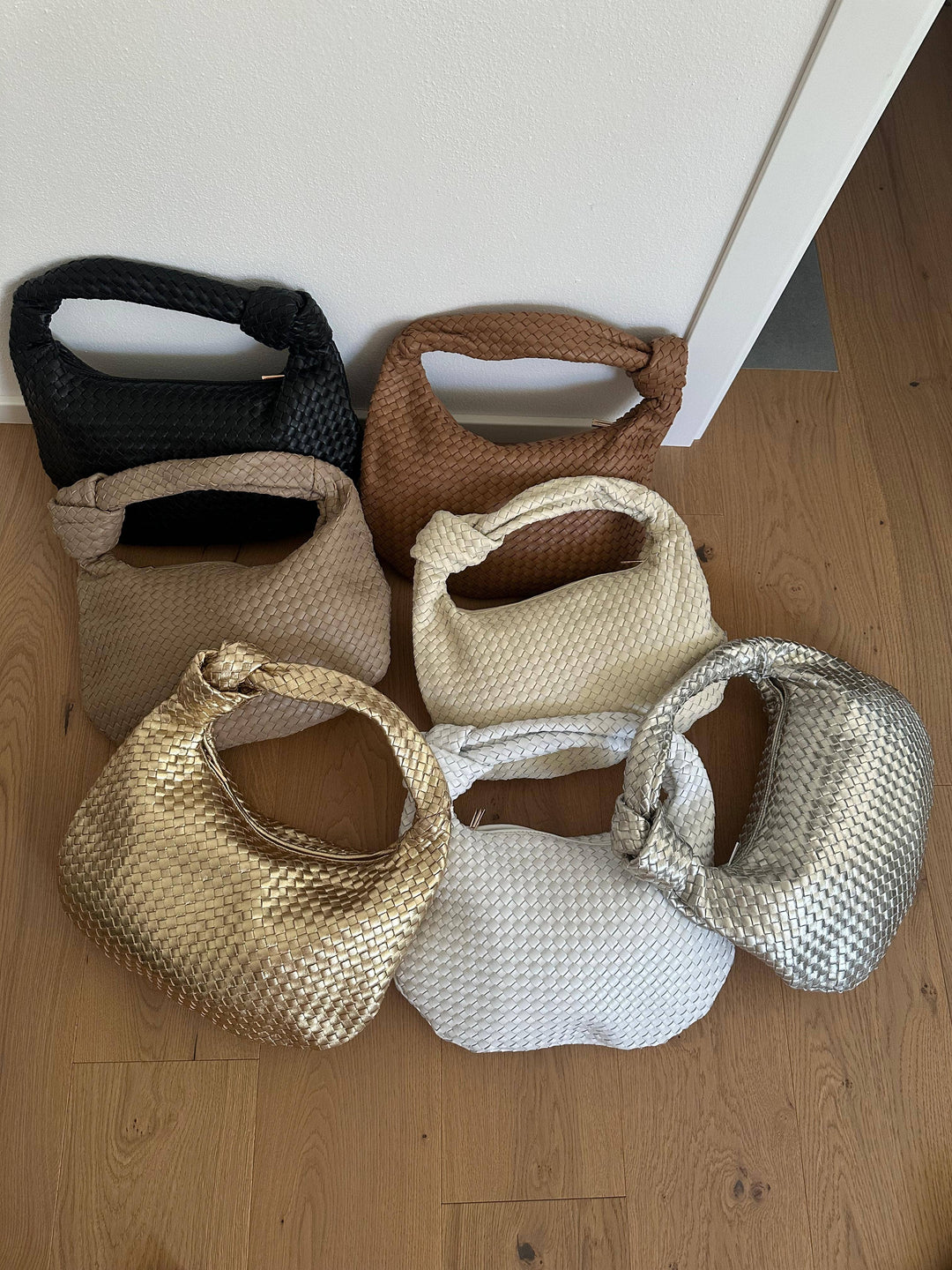 Jolina geflochtene Ledertasche Braun