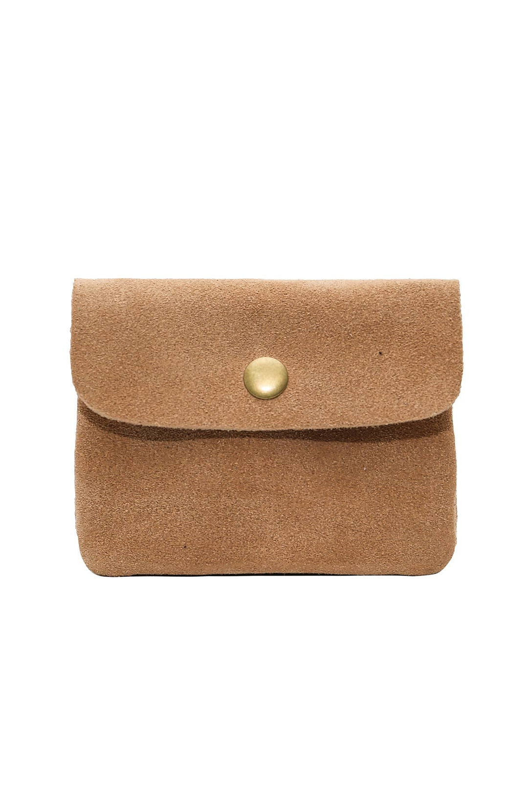 Luce small velour leather wallet, beige