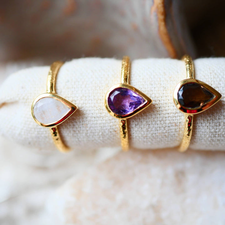 Damia verstellbarer Ring Mondstein
