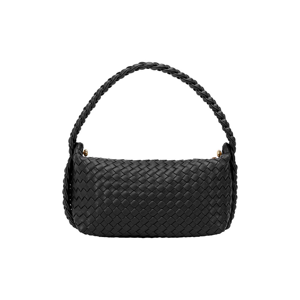 Melie Bianco Alma Black Henkeltasche aus recyceltem, veganem Material