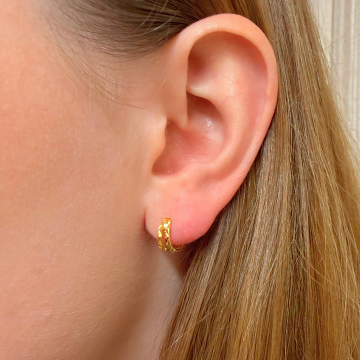 Gold Duo Facettierte Huggies