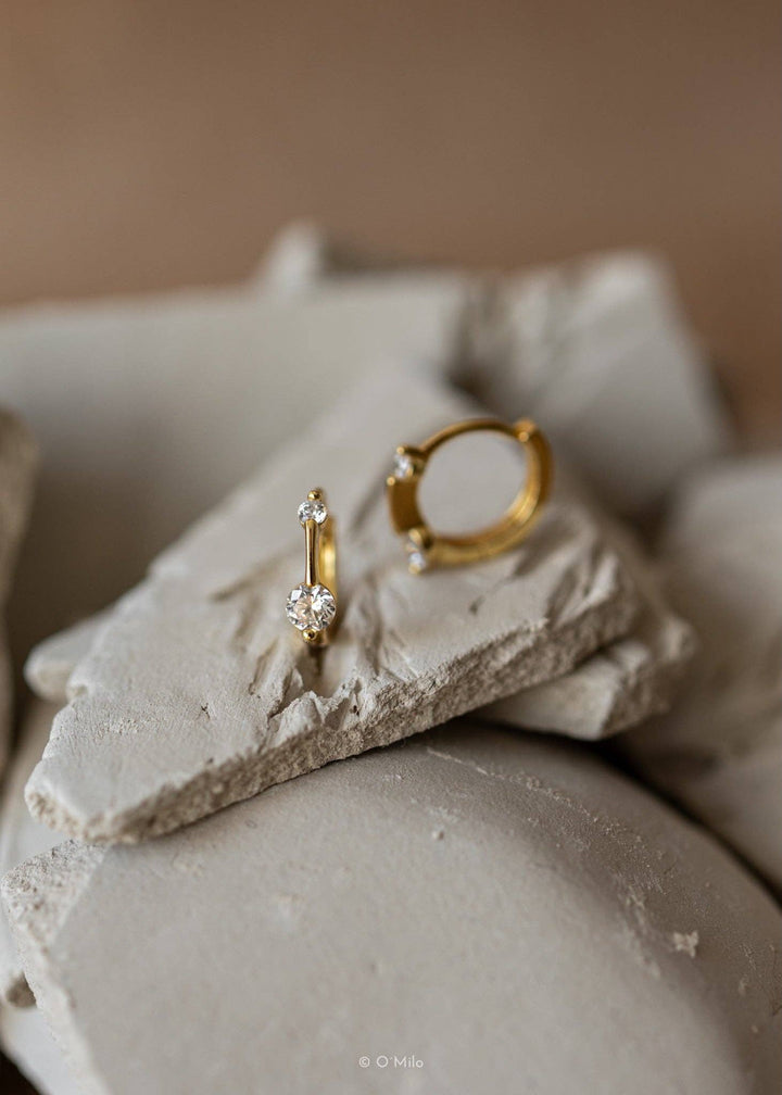 Zwillingskristall-Creolen Evi Gold