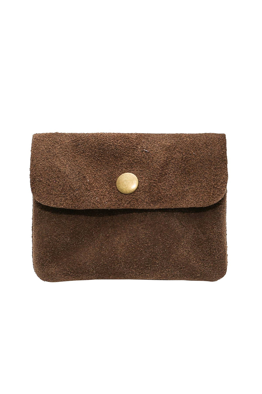 Luce small velour leather wallet, taupe