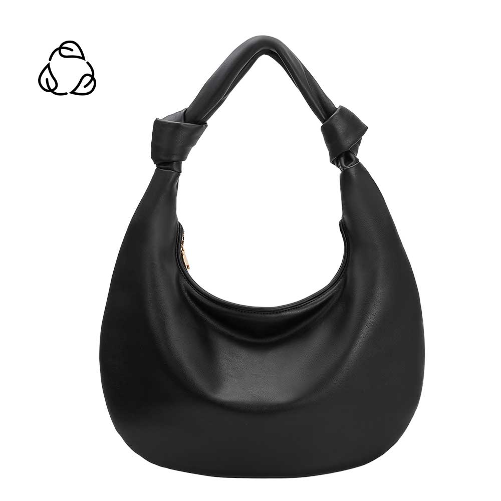Melia Bianco Stella Black XL recycelte vegane Schultertasche
