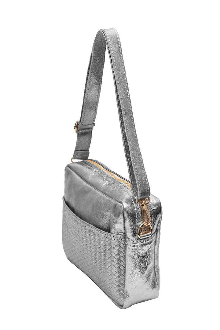 Tea Ledertasche Silber