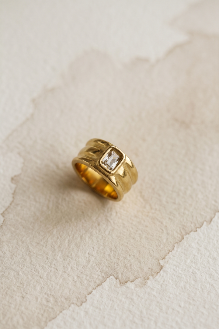 Statement-Ring mit Zirkonia