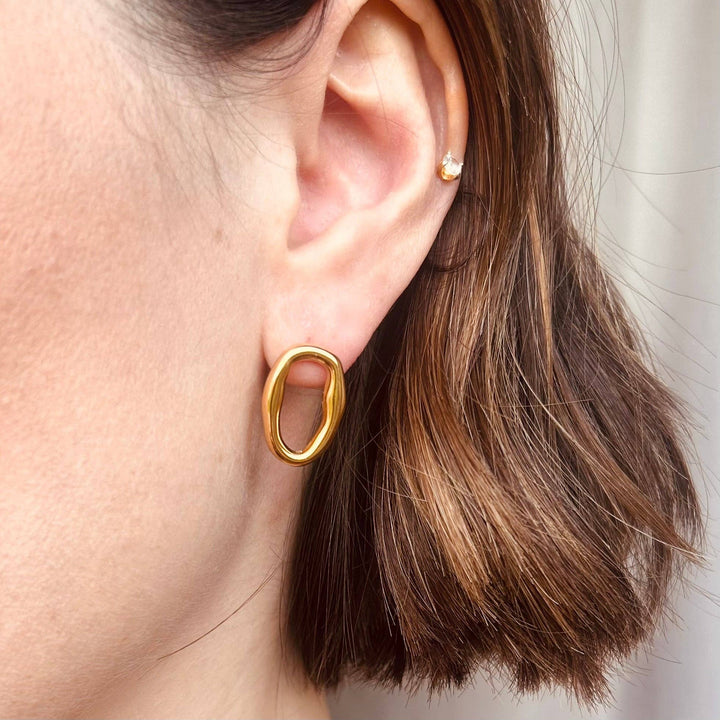 Everyday abstract oval earrings