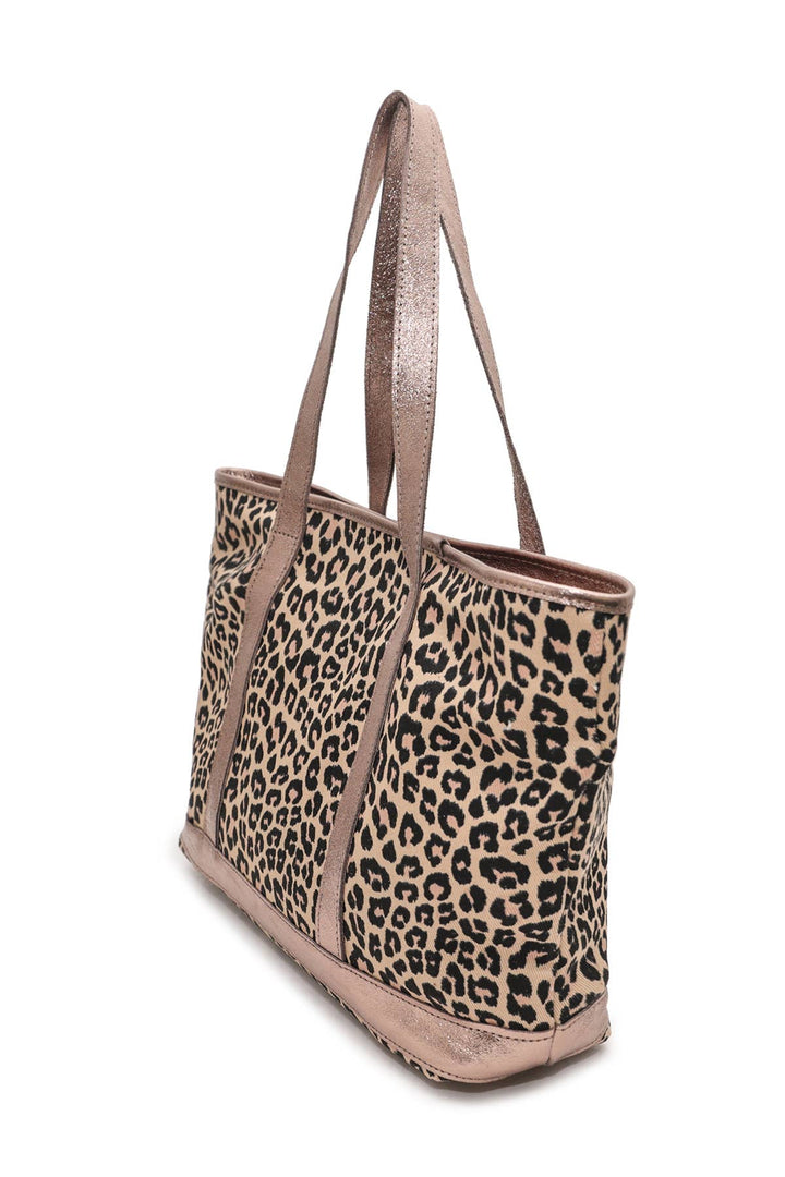 SATINE LEOPARD Bag - 4133B: Taupe