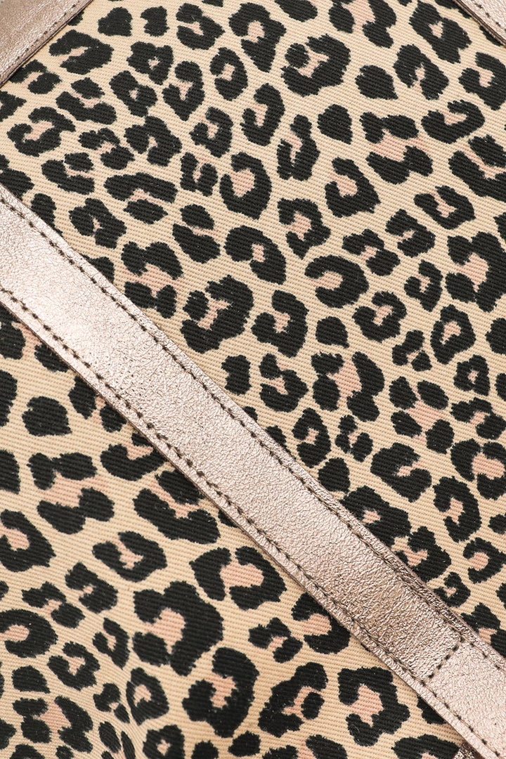 SATINE LEOPARD Bag - 4133B: Taupe