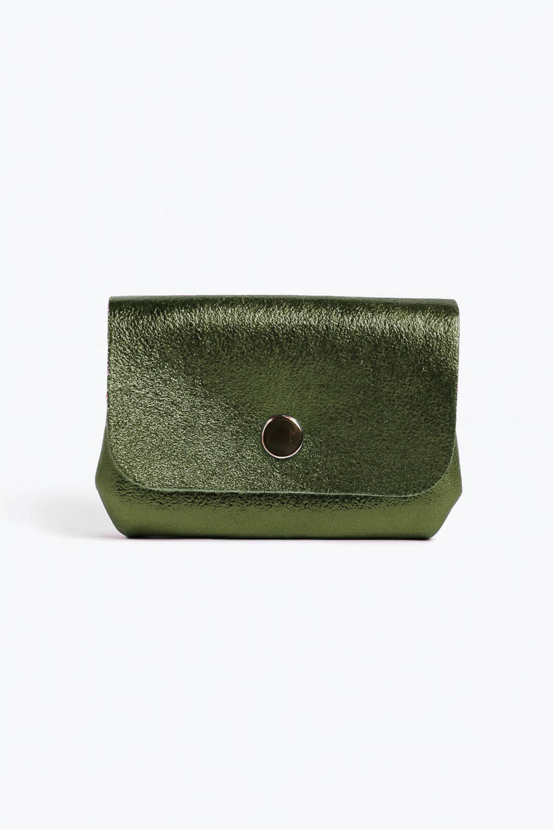 Leni small leather wallet, metal khaki