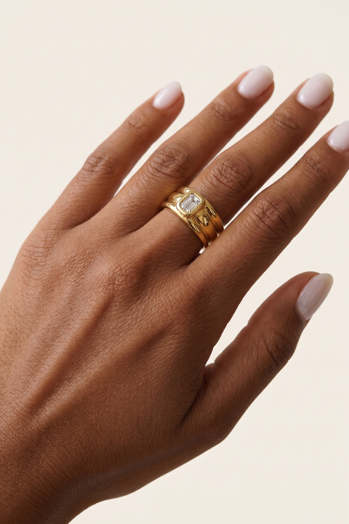 Statement-Ring mit Zirkonia