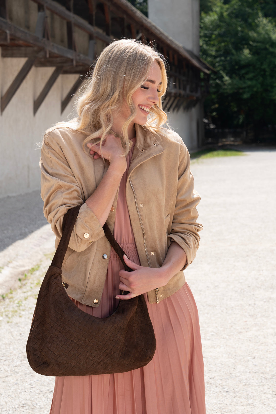 Chiara Ledertasche Wildleder Espresso