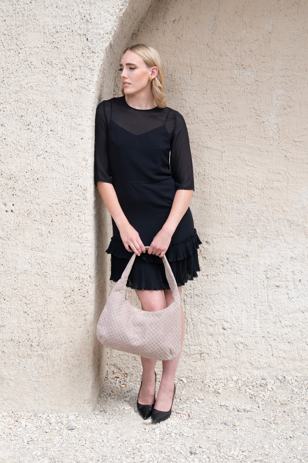 Chiara Ledertasche Wildleder Malva