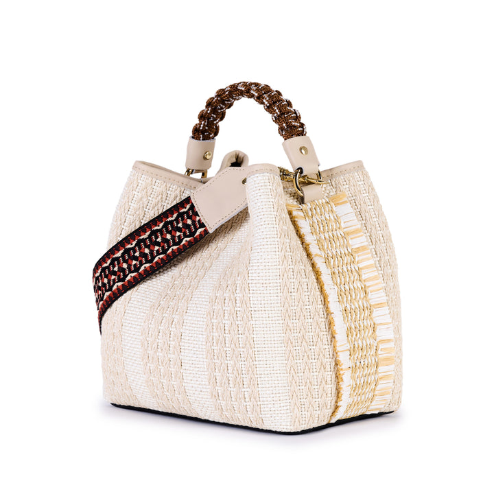 Coral Posh Raffia Handtasche