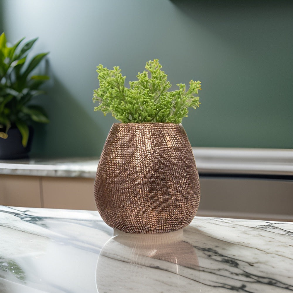 Mesh Vase in antikem Rosegold