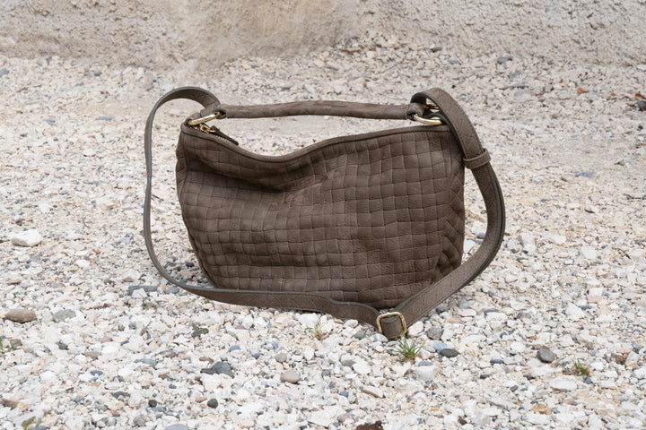Elin crossbody bag made from recycled vegan material in espresso