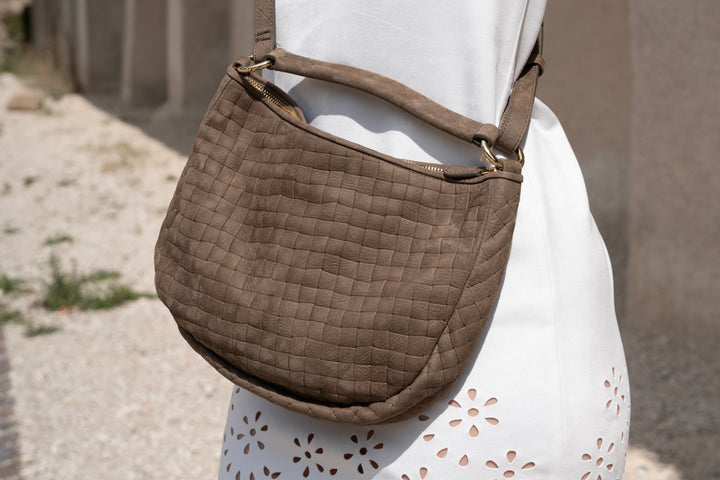 Elin crossbody bag made from recycled vegan material in espresso