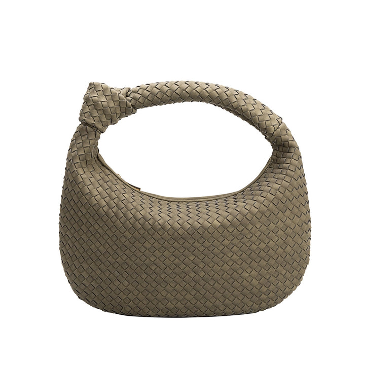 Brigitte Große Schultertasche aus recyceltem veganem Material in Oliv