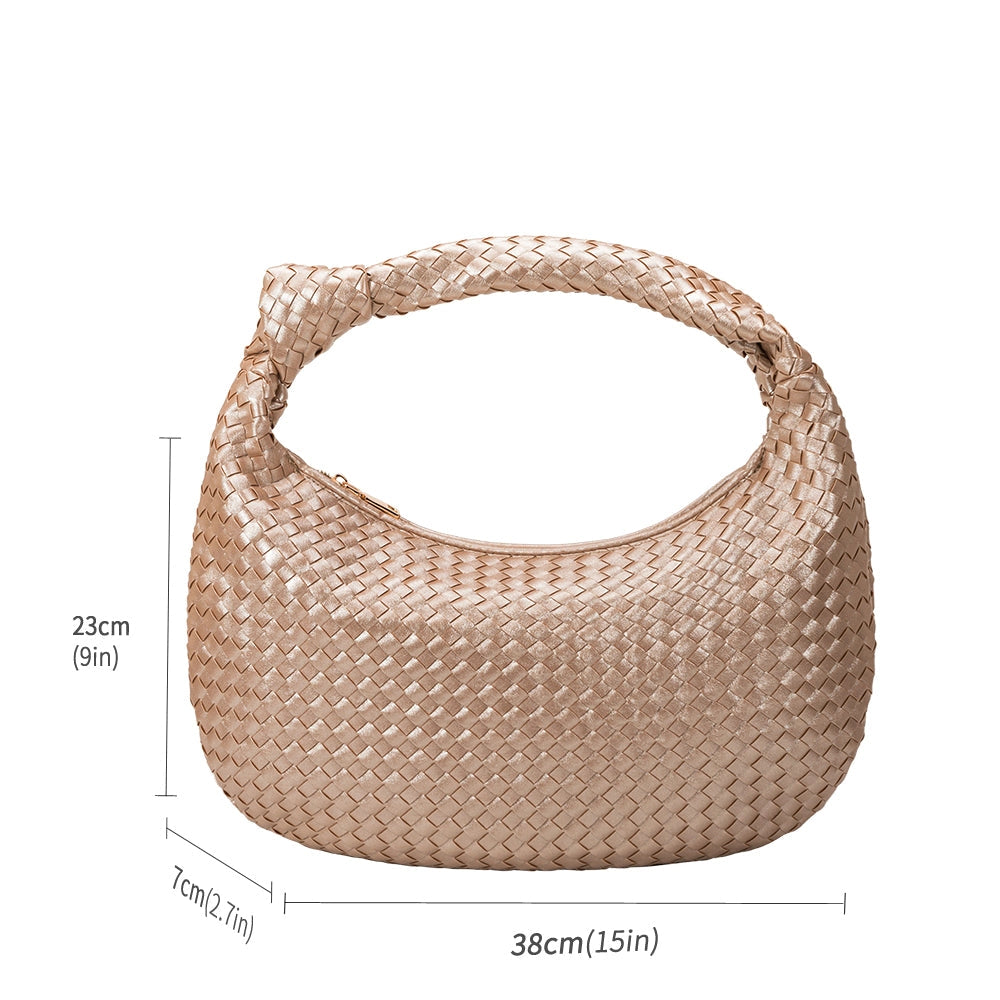 Brigitte Große Schultertasche aus recyceltem veganem Material in Oliv