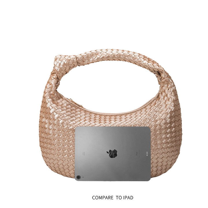 Brigitte Große Schultertasche aus recyceltem veganem Material in Oliv