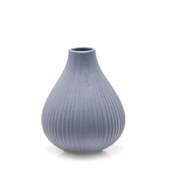 Frost Matte Biskuitknospen-Blumenvase Blaugrau