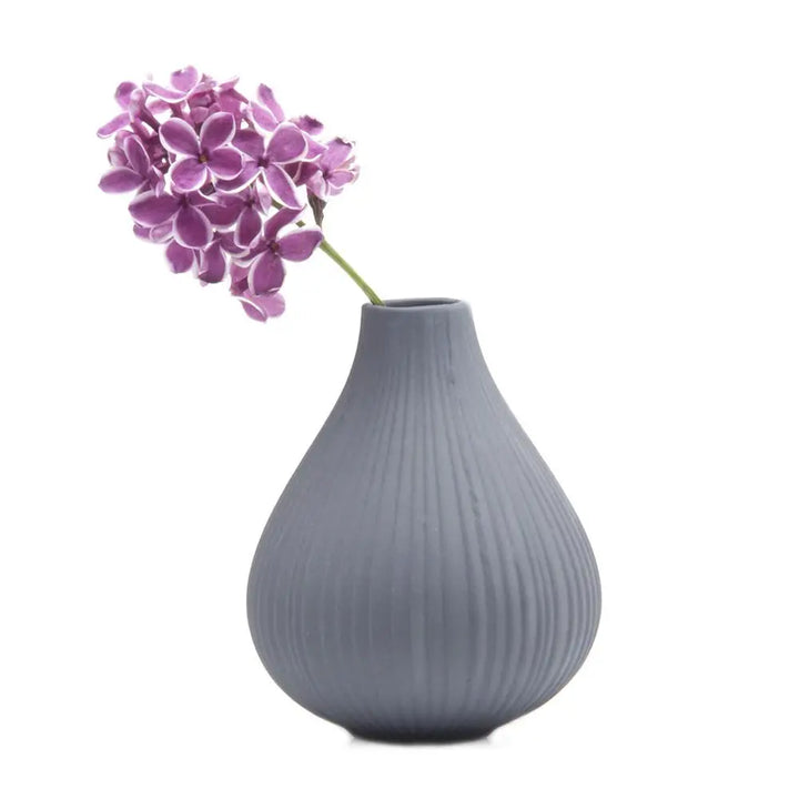 Frost Matte Biskuitknospen-Blumenvase Blaugrau