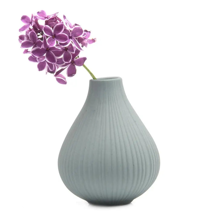 Frost Matte Biskuitknospen-Blumenvase Pfauengrün
