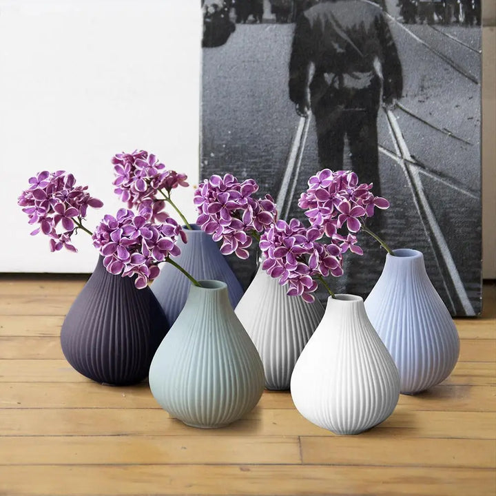 Frost Matte Biskuitknospen-Blumenvase Soft Grey